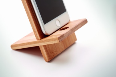 Logotrade promotional merchandise picture of: Bamboo phone stand/ holder WHIPPY