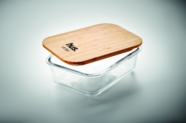 Logo trade advertising product photo of: Glass lunchbox with bamboo lid