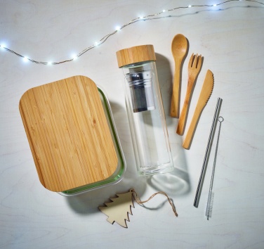 Logo trade promotional gifts image of: Glass lunchbox with bamboo lid