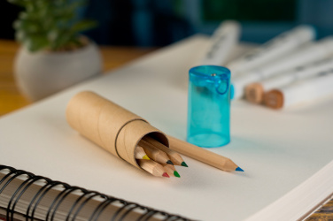 Logo trade promotional merchandise image of: Wooden crayons BECKY