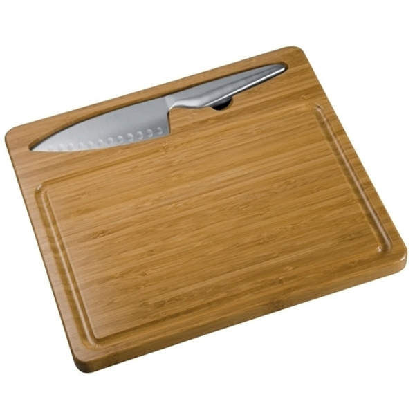 Logo trade promotional giveaways picture of: Cutting board with knife MANTOVA