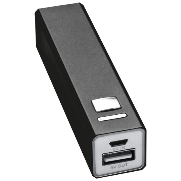 Logo trade promotional products image of: Metal power bank PORT HOPE 2200mAh