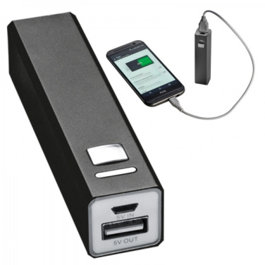 Logo trade promotional merchandise image of: Metal power bank PORT HOPE 2200mAh