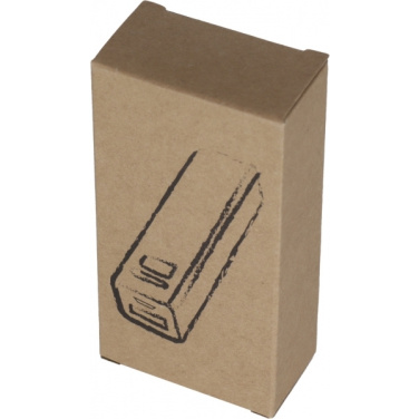 Logo trade advertising products image of: Metal power bank PORT HOPE 2200mAh
