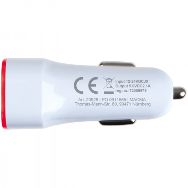 Logo trade corporate gifts image of: USB charging adapter KFZ FRUIT