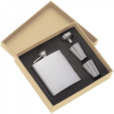 Logo trade promotional merchandise image of: Hip flask with 2 shot glasses SANDVIKEN 170 ml