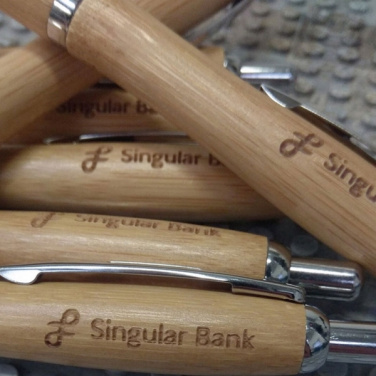 Logo trade promotional gifts picture of: Wooden ballpen BRENTWOOD