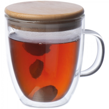 Logo trade corporate gift photo of: Double-walled glass cup GERTHE 350 ml