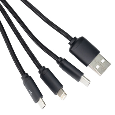 Logotrade promotional gifts photo of: 3in1 long cable with elighted logo for engraving, W201TG