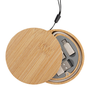 Logotrade promotional product picture of: 4in1 cable in wooden case, LH-ZM01