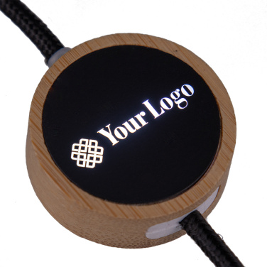 Logo trade promotional giveaway photo of: 4in1 long wooden cable with elighted logo for engraving