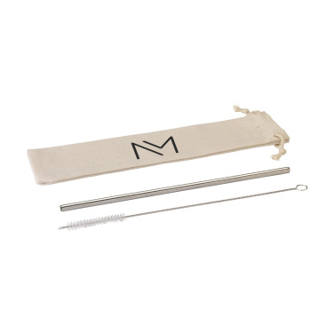 Logotrade promotional products photo of: Reusable 1 piece ECO Straw Set stainless-steel straw