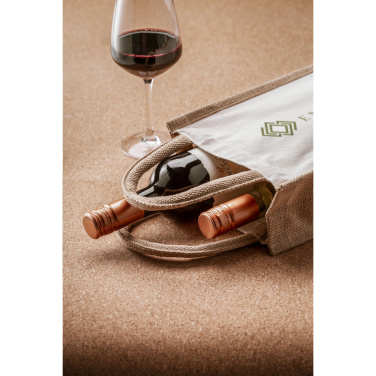Logotrade promotional items photo of: Jute Canvas Double Wine Bag