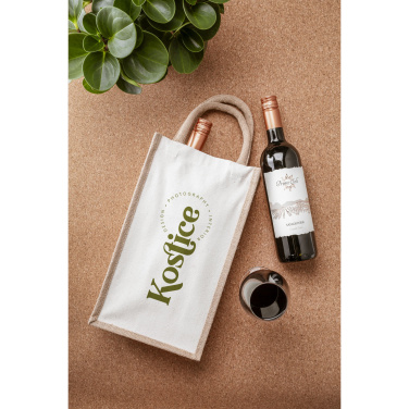 Logotrade advertising products photo of: Jute Canvas Double Wine Bag