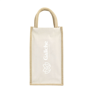 Logo trade advertising products image of: Jute Canvas Double Wine Bag