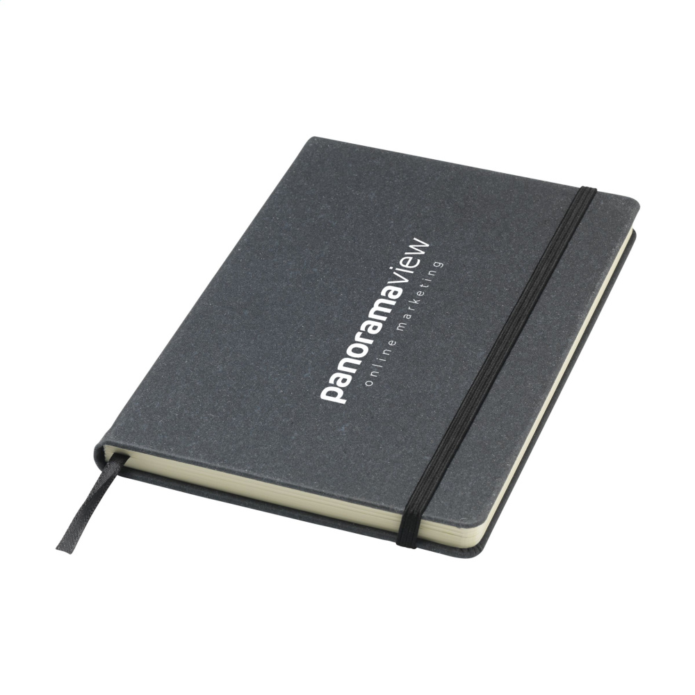 Logotrade advertising products photo of: Montana Recycled Leather Paper Notebook A5