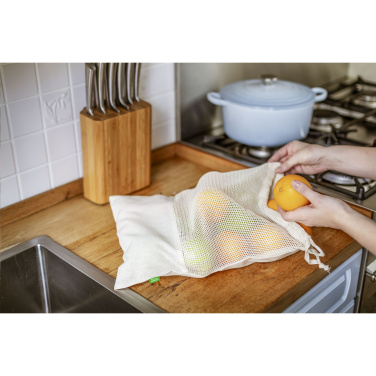 Logotrade promotional merchandise image of: Natura Organic GOTS Mesh Bag (120 g/m²) fruit bag