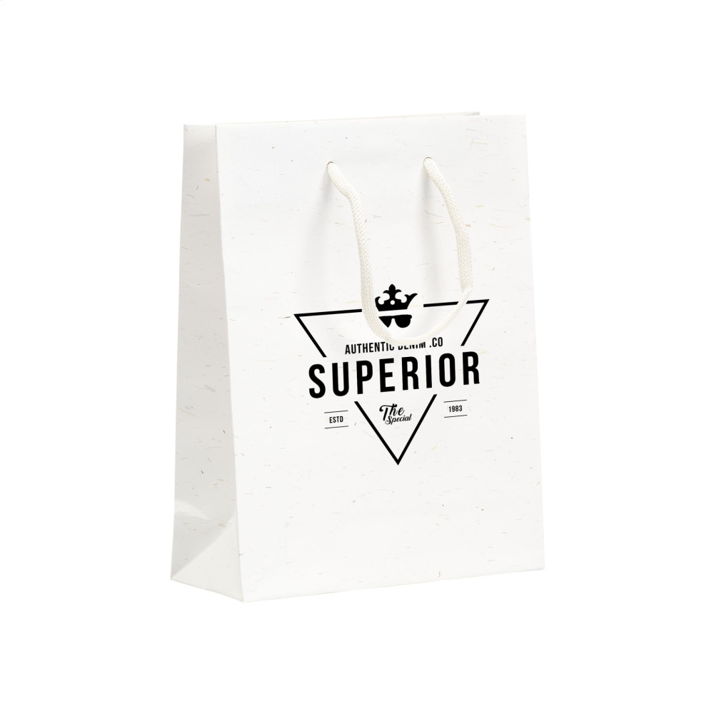 Logo trade promotional giveaways image of: Leaf It Bag recycled with straw fibres (180 g/m²) S