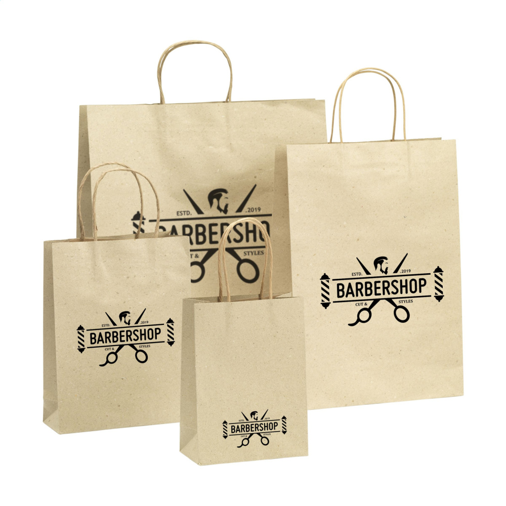 Logotrade promotional product picture of: Leaf It Bag recycled grass paper (120 g/m²) M