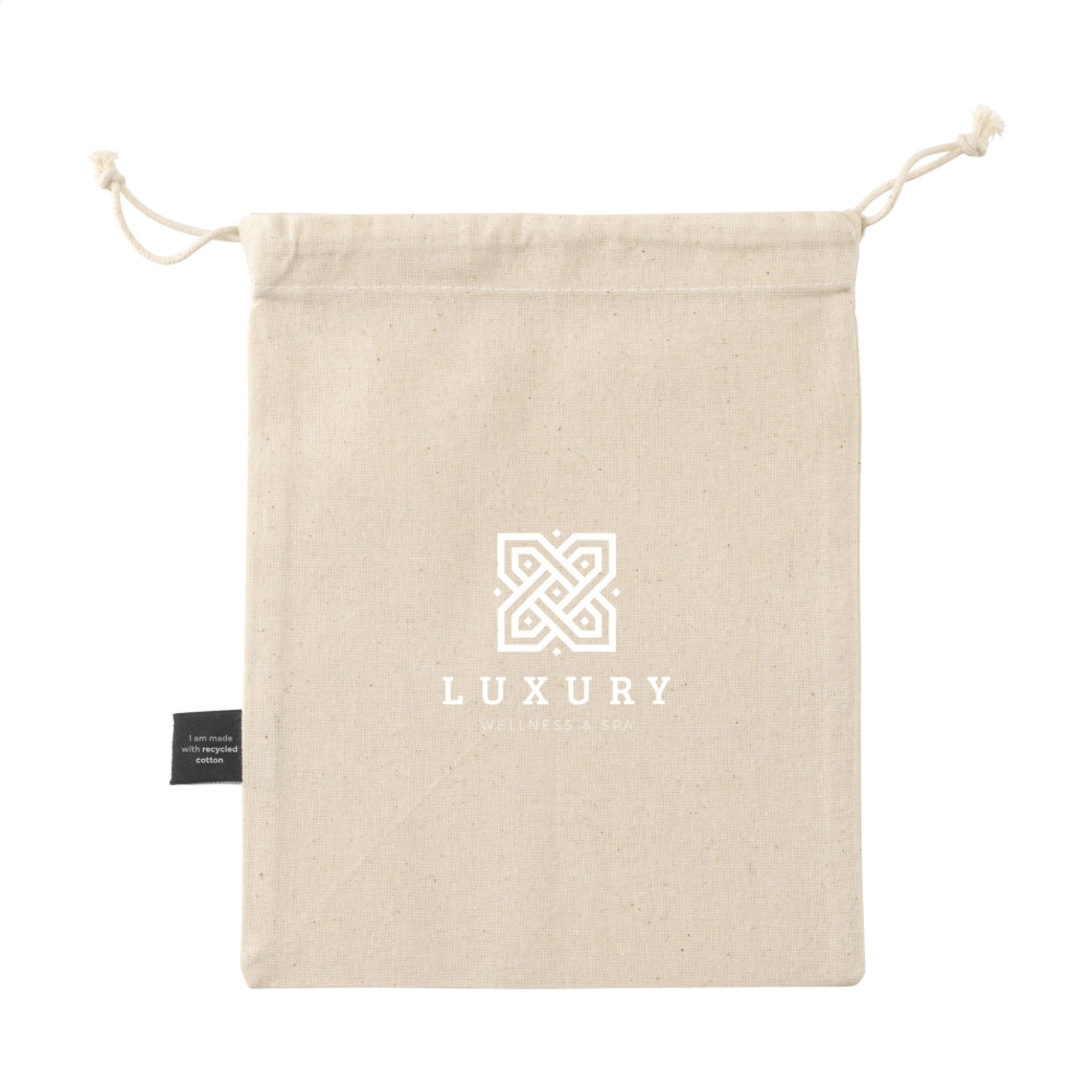 Logotrade corporate gifts photo of: Gift Pouch Natural GRS Recycled Cotton (150 g/m²) S