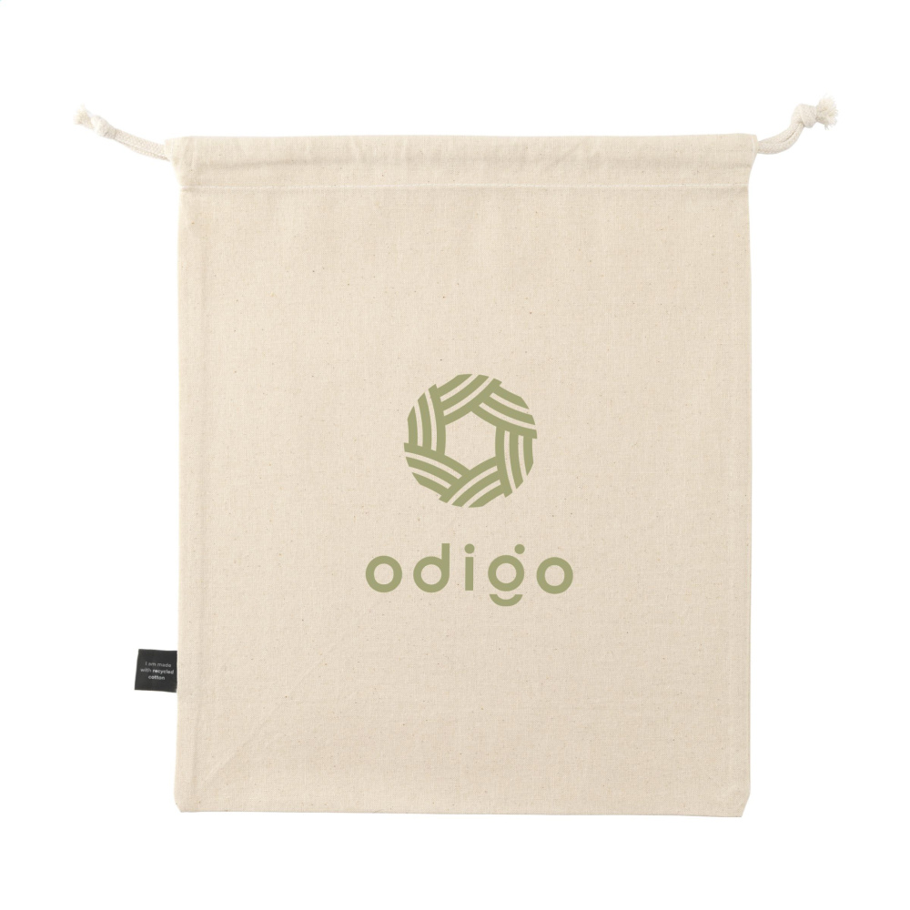 Logo trade promotional items picture of: Gift Pouch Natural GRS Recycled Cotton (150 g/m²) M
