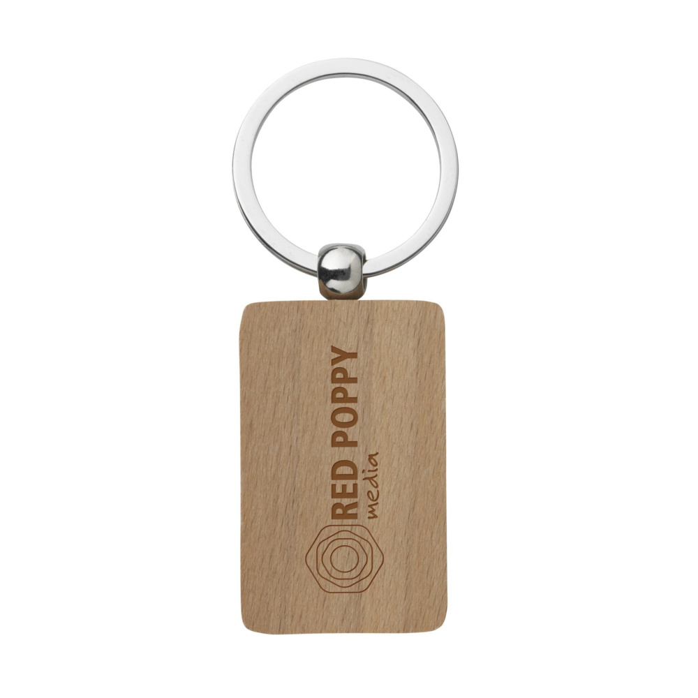 Logo trade advertising products picture of: WoodKey Rectangle keychain