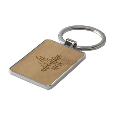 Logotrade promotional giveaway picture of: Bamboo Key Rectangle keyring