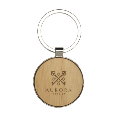 Logo trade promotional merchandise picture of: Bamboo Key Circle keyring