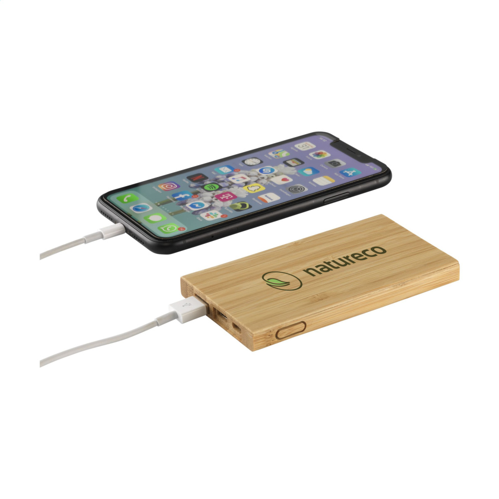 Logo trade promotional merchandise photo of: Bamboo 4000 Powerbank external charger