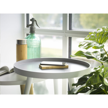 Logo trade business gifts image of: Bamboo 8000 Wireless Powerbank wireless charger
