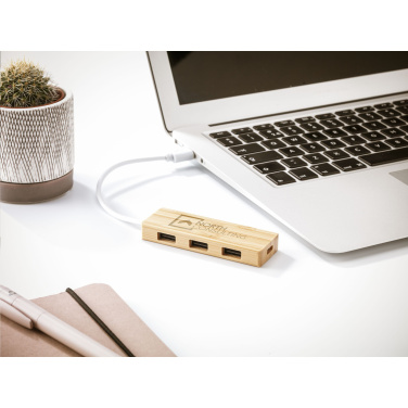 Logotrade promotional items photo of: Bamboo USB Hub