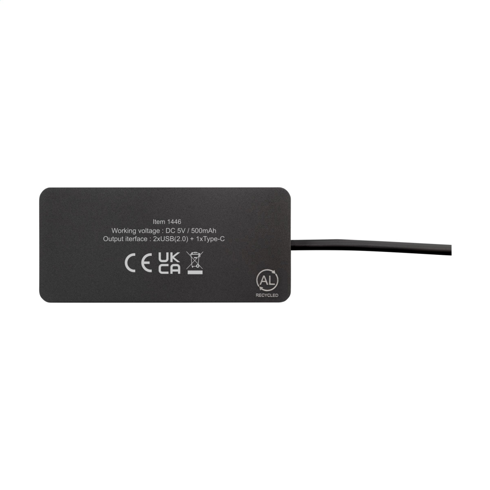 Logo trade promotional products image of: Tecco GRS Recycled Alu USB Hub