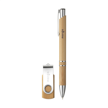 Logo trade promotional products picture of: Bamboo Connect Giftset 8 GB