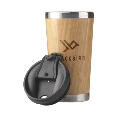 Logo trade promotional merchandise image of: Tokyo 450 ml bamboo thermo cup