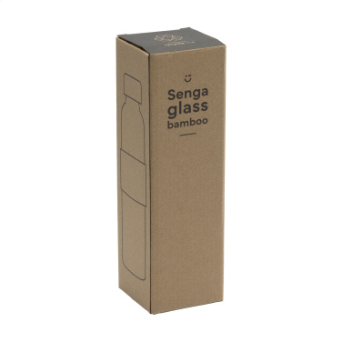 Logotrade promotional giveaway image of: Senga Glass Bamboo 500 ml drinking bottle