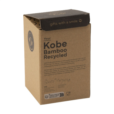 Logo trade promotional products image of: Kobe Bamboo RCS Recycled Steel 350 ml coffee cup