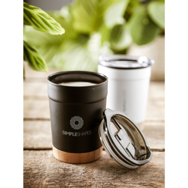 Logo trade corporate gifts image of: Kobe Bamboo RCS Recycled Steel 350 ml coffee cup