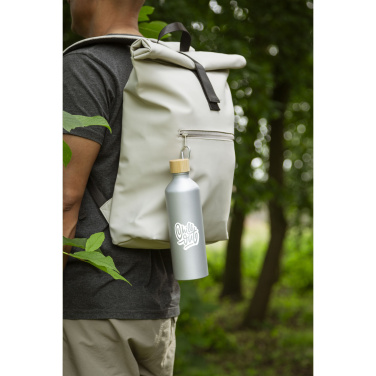 Logo trade promotional gift photo of: AluBamboo GRS Recycled Alu 750 ml water bottle