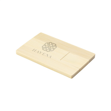 Logotrade promotional gift picture of: CreditCard USB Bamboo 16 GB