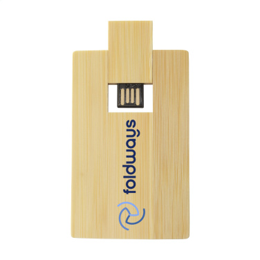 Logotrade promotional gifts photo of: CreditCard USB Bamboo 32 GB