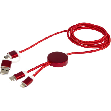 Logotrade promotional item picture of: Alasia 5-in-1 recycled aluminium and plastic 150 cm data sync and 27W fast charge cable