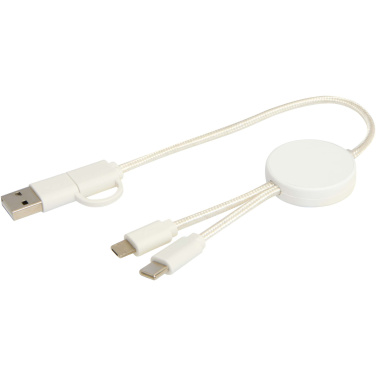 Logo trade promotional products picture of: Citala 5-in-1 recycled plastic 30 cm data sync and 27W fast charge cable