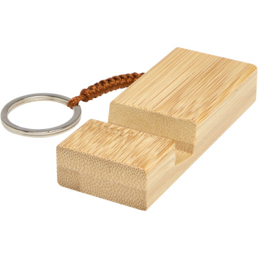 Logotrade promotional item picture of: Bosona bamboo phone holder with keychain