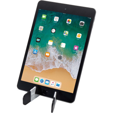 Logo trade business gift photo of: Buna recycled plastic foldable tablet and phone stand