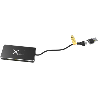 Logo trade promotional giveaway photo of: SCX.design H20 8-in-1 USB hub with dual input and 6-ports