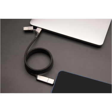 Logo trade promotional product photo of: SCX.design C52 100W 4-in-1 rPET magnetic ultra fast charging cable 