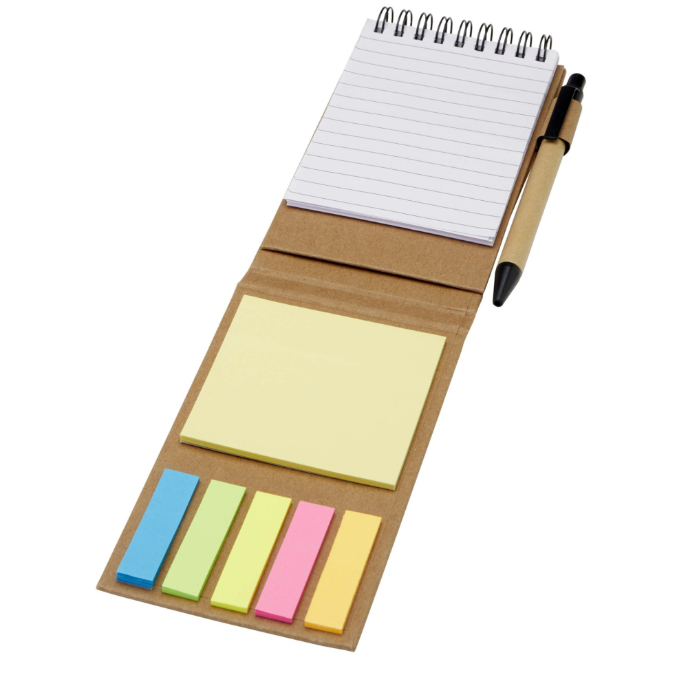 Logo trade promotional item photo of: Flipper sticky notepad with ballpoint pen (black ink)