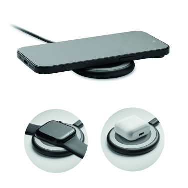 Logo trade business gifts image of: 3 in 1 wireless charger 15W