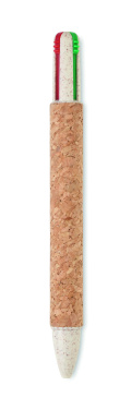 Logotrade advertising products photo of: Cork 4-colour ink ball pen