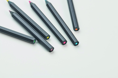 Logo trade business gifts image of: 6 black colouring pencils